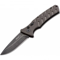 Автоматический складной нож Boker Plus Strike Coyote Spearpoint, сталь AUS-8 BlackWash™ Plain, рукоять анодированный алюминий, BK01BO424 купить в Орле