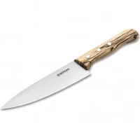 Кухонный шеф-нож Boker Tenera Chef’s Medium Ice Beech, 158 мм, сталь С75, рукоять белый бук купить в Орле