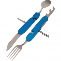 Многофункциональный походный нож (ложка,вилка,нож) 6-в-1, синий купить в Орле
