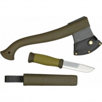 Набор Morakniv Outdoor Kit MG, нож Morakniv 2000 сталь Sandvik 12C27, цвет зеленый + топор купить в Орле