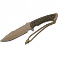 Нож с фиксированным клинком Spartan Blades Horkos, сталь CPM-S35VN Flat Dark Earth, рукоять зеленая микарта, чехол мельтикам купить в Орле