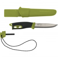 Нож с фиксированным лезвием Morakniv Companion Spark (S) Green, сталь Sandvik 12C27, рукоять резина/пластик купить в Орле