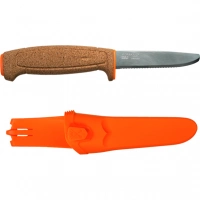 Нож с фиксированным лезвием Morakniv Floating Serrated Knife, сталь Sandvik 12C27, рукоять пробковая купить в Орле