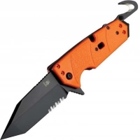 Складной нож Hogue Elishewitz Karma Tanto, клинок черный, сталь 154CM, рукоять оранжевый G10 купить в Орле