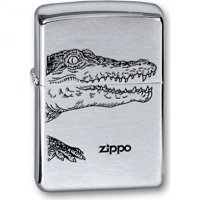 Зажигалка ZIPPO Alligator, с покрытием Brushed Chrome, латунь/сталь, серебристая, матовая, 36x12x56 купить в Орле