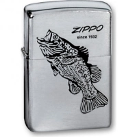 Зажигалка ZIPPO Black Bass Brushed Chrome, латунь с никеле-хром. покрыт., серебр., матов., 36х56х12мм купить в Орле