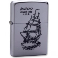 Зажигалка ZIPPO Boat-Zippo Satin Chrome, латунь с ник.-хром. покрыт., сереб., матовая, 36х56х12мм купить в Орле