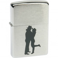 Зажигалка ZIPPO Cowboy Couple Brushed Chrome, латунь, ник.-хром. покр., серебр., матов., 36х56х12 мм купить в Орле