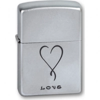 Зажигалка ZIPPO Love Satin Chrome, латунь с никеле-хромовым покрыт., серебр., матовая, 36х56х12 мм купить в Орле